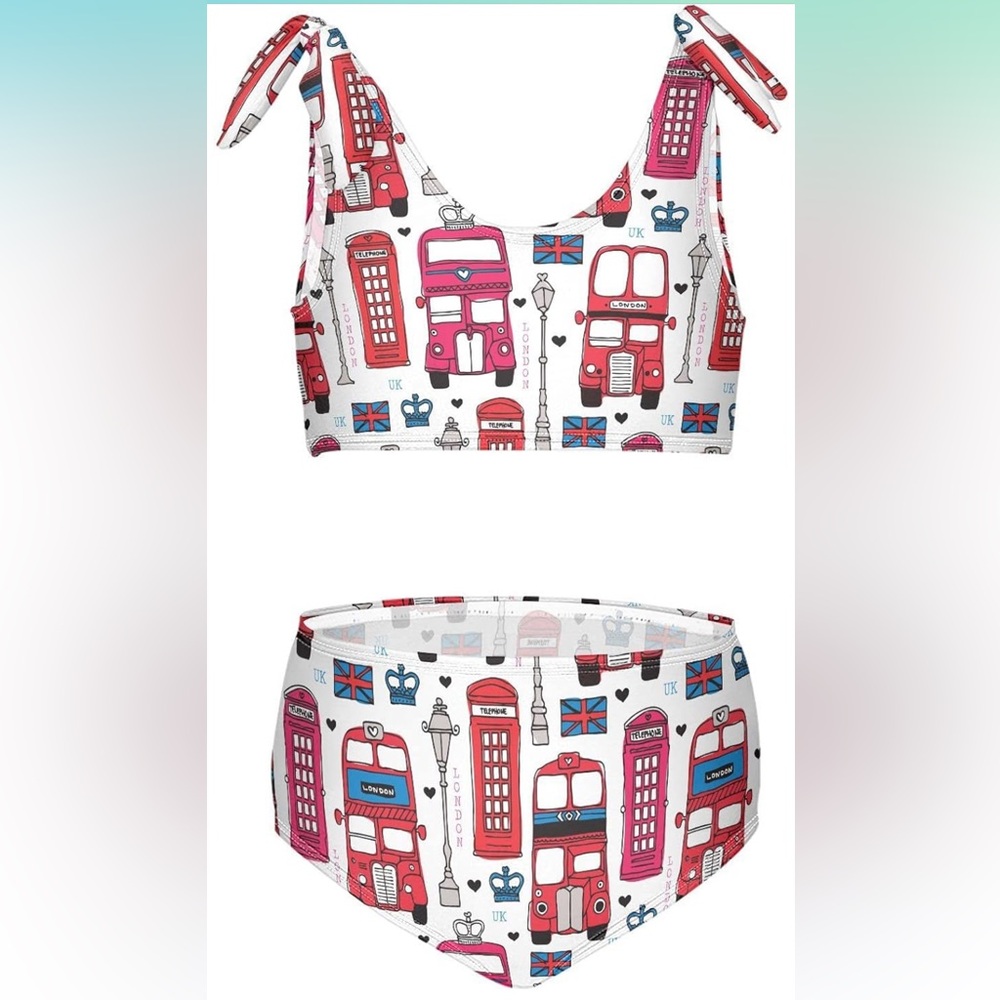 Girls Two Piece London Swimsuit